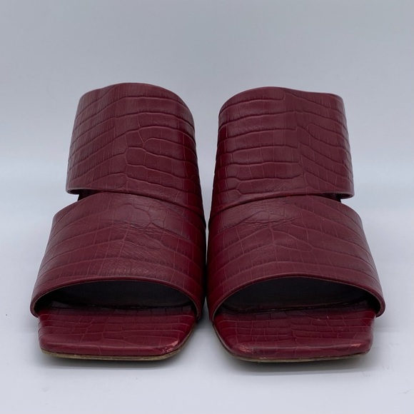 Vince Nelda Cutout Croc Leather Mules in Chianti - Picture 8 of 11